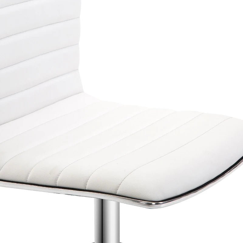 PU Leather Office Chair High Back Swivel Office Chair with Adjustable Height, White