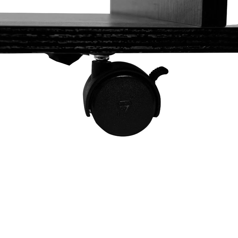 HOMCOM Moveable Modern TV Cabinet Stand Storage Shelves Table Bookshelves, Black