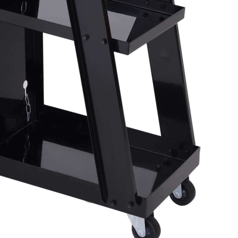 DURHAND Welding Cart for Tank Gas Bottles, Trolley with Safety Chain and Wheel, Black