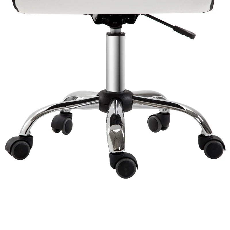 PU Leather Office Chair High Back Swivel Office Chair with Adjustable Height, White