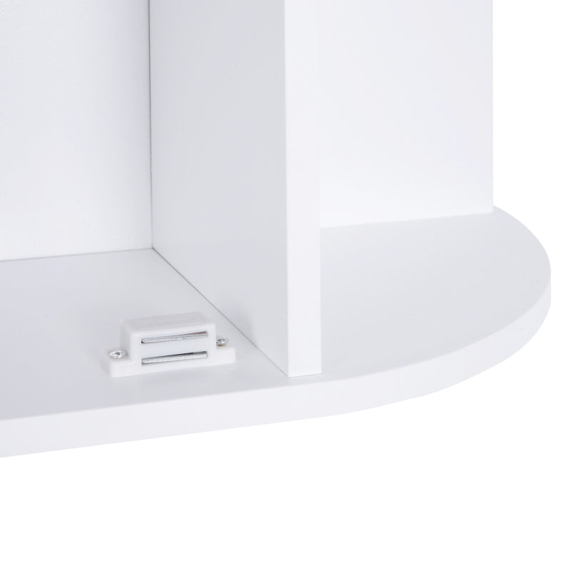 HOMCOM 2-Tier Wall Mounted Bathroom Cabinet with Mirror Single Door Storage, White