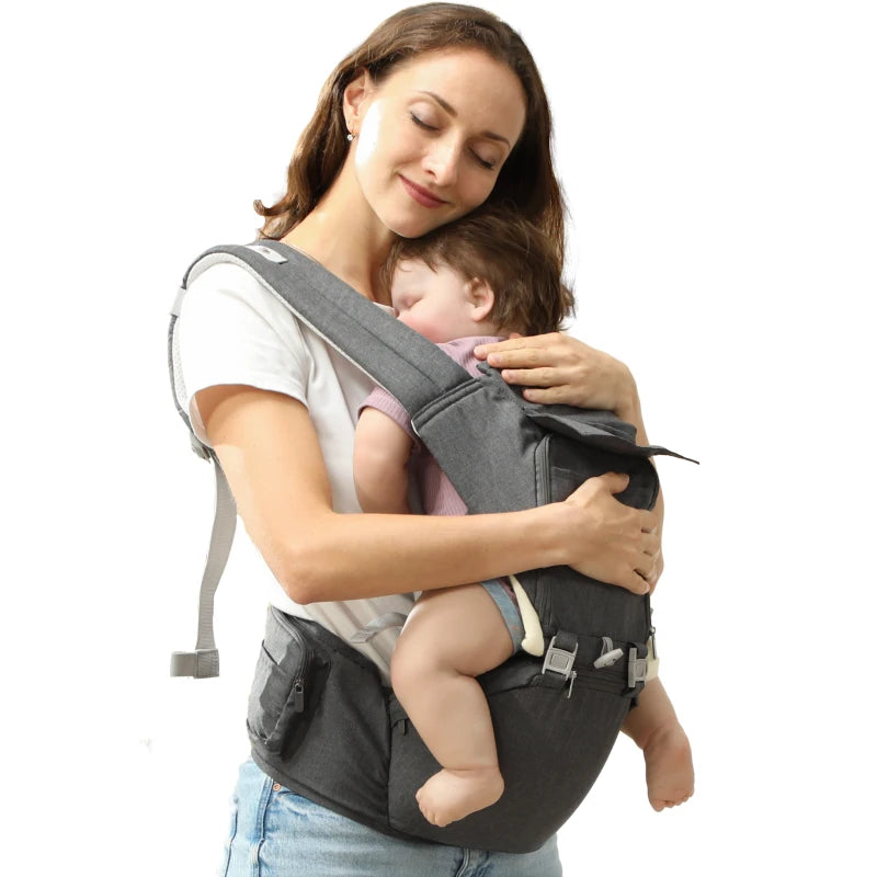 AIYAPLAY 6-in-1 Baby Carrier for Newborns-Toddlers, with Removable Seat, Grey