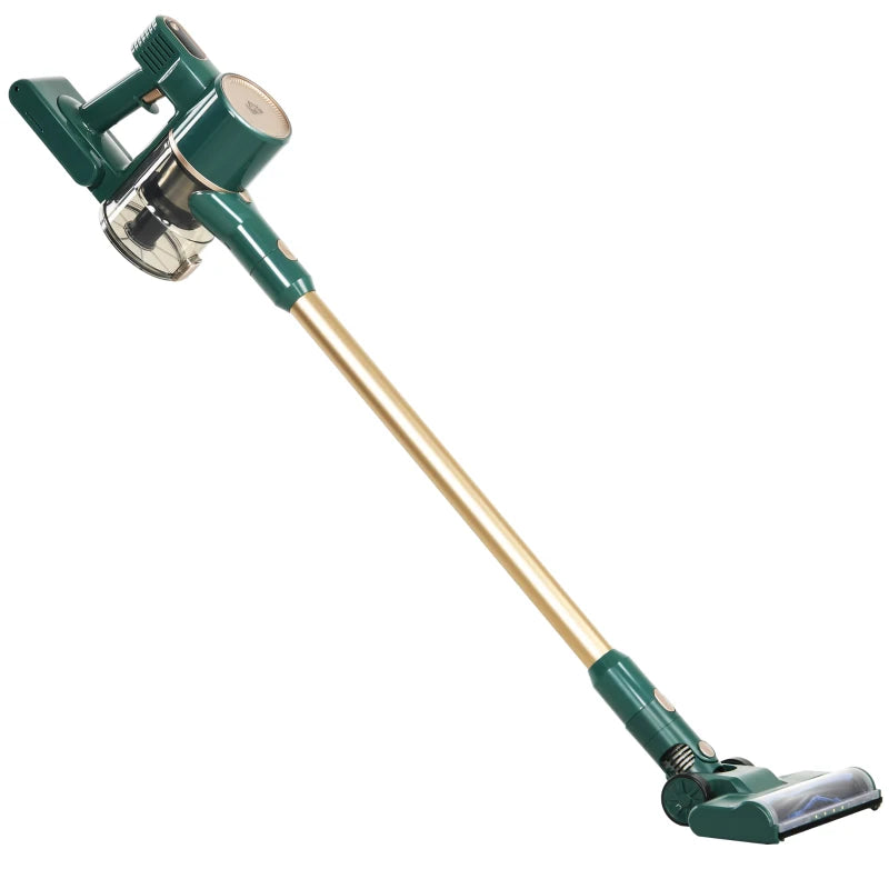 HOMCOM Cordless Rechargeable Vacuum 2500 RPM with LED Display and Accessories, Green