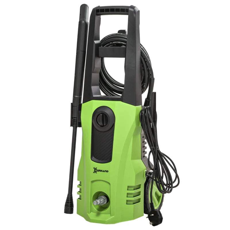 DURHAND 1800W/150 Bar High-Pressure Washer with 510 L/h Flow and 6M Hose, Green