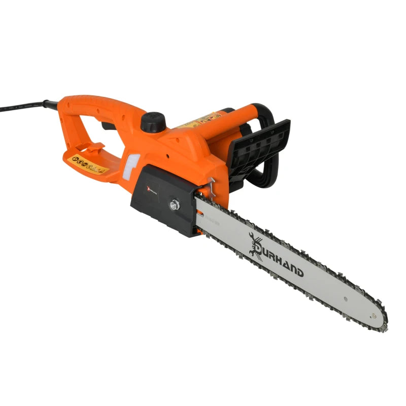 DURHAND Aluminium Electric Chainsaw with Double Brake and Cover 2000W, 40 cm, Orange