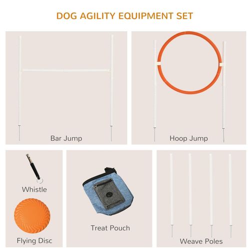 PawHut 5 Piece Dog Agility Equipment Obedience & Obstacle Training Set for Dogs