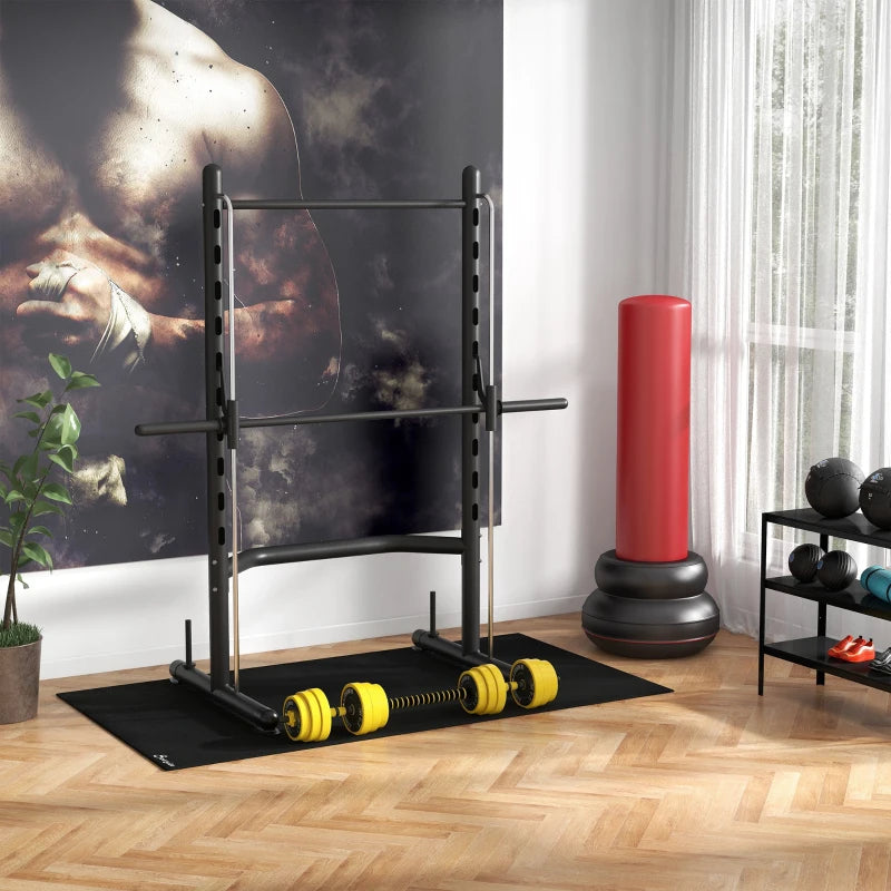 HOMCOM 25KG Dumbbell & Barbell Adjustable Set Plate Bar Clamp Rod Ergonomic, Yellow/Black