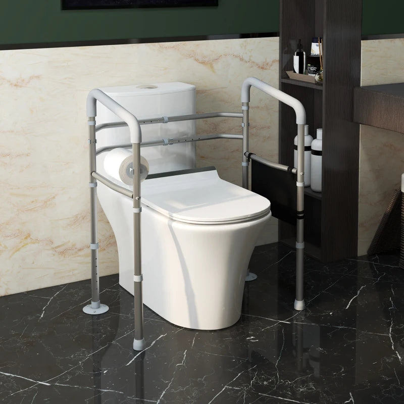 HOMCOM Adjustable Free Standing Toilet Safety Frame with Arms for Elderly Disabled