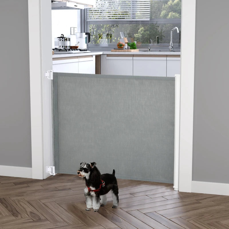 PawHut Foldable Safety Gate, Dog Pet Barrier, Folding Protector, 82.5x115cm, Grey