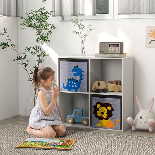 Kids White Toy Organizer | Two Non-Woven Fabric Drawers for Bedroom Organization