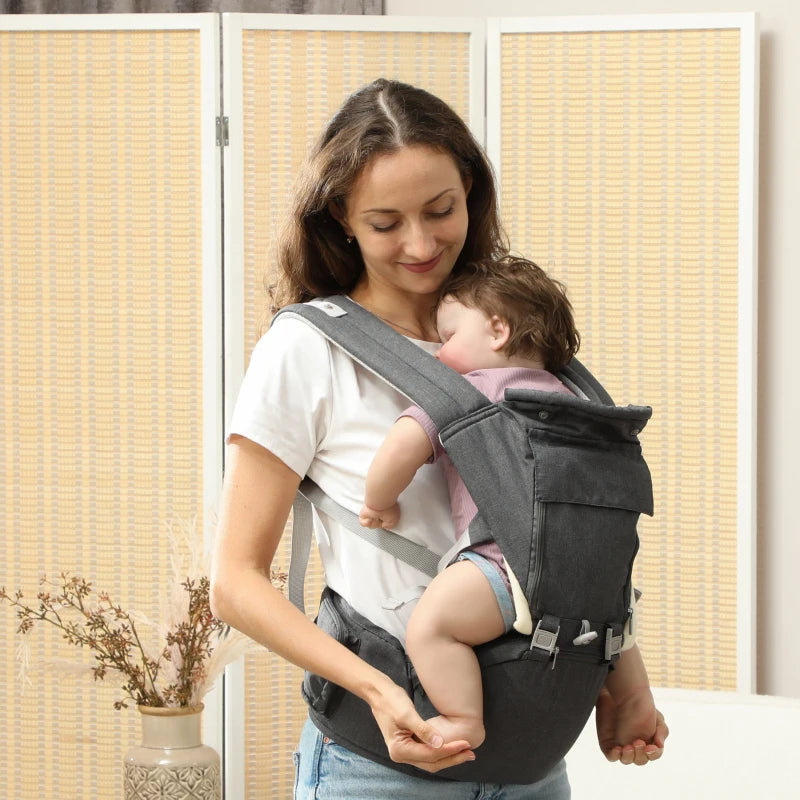 AIYAPLAY 6-in-1 Baby Carrier for Newborns-Toddlers, with Removable Seat, Grey