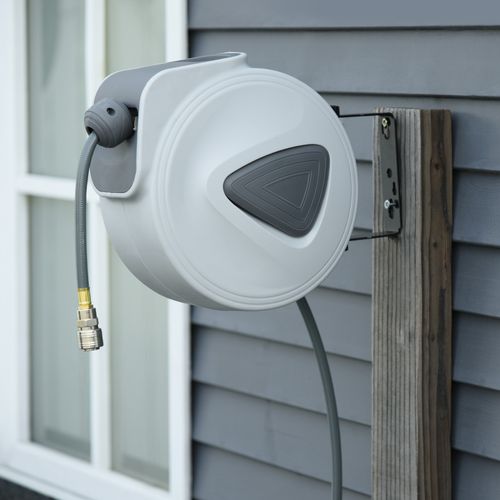 Retractable Air Hose Reel 10m+90cm Hose Diameter 3/8" 9.5 mm Hose Connector 1/4"