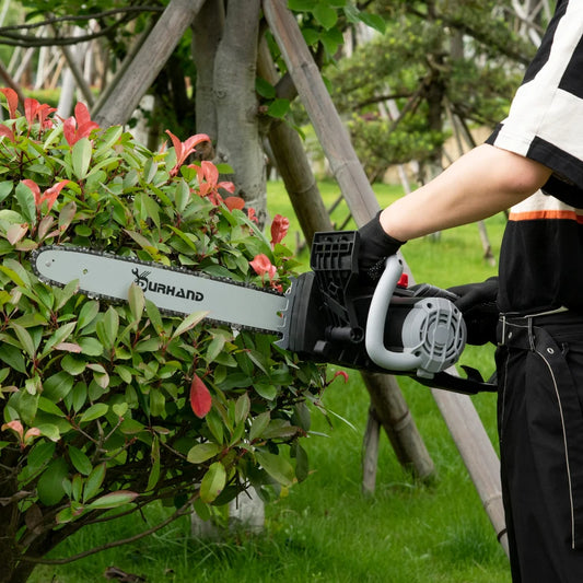 Durhand 1600W Electric Chainsaw with Double Brake, Tool-Free Chain Tensioning Lubrication