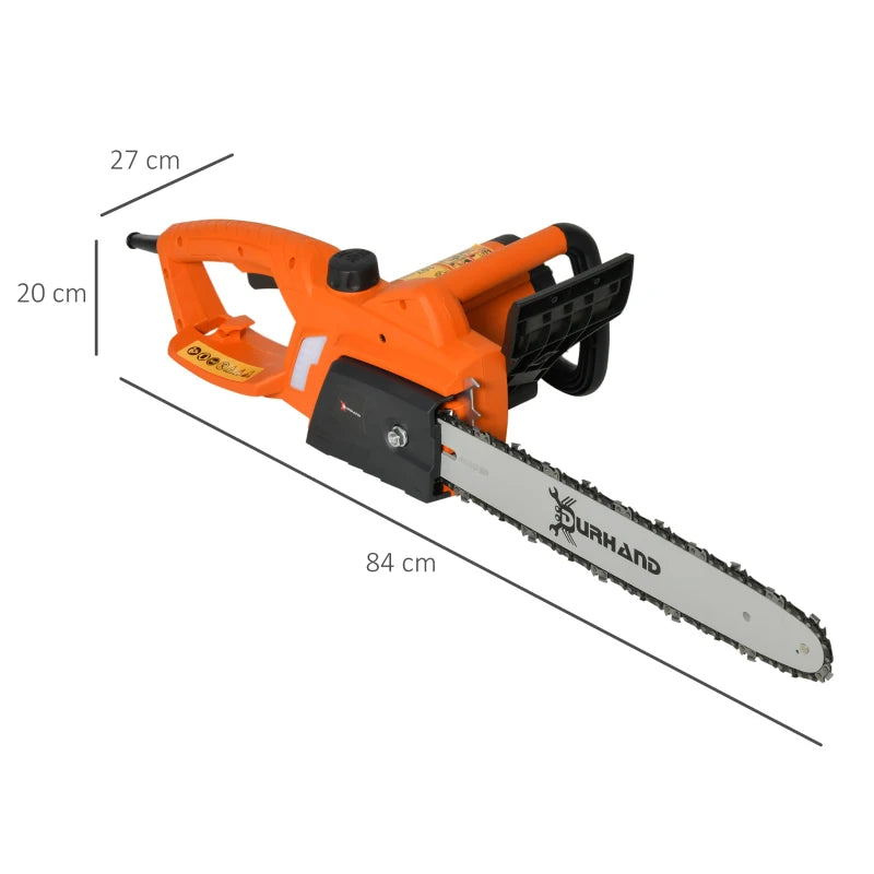 DURHAND Aluminium Electric Chainsaw with Double Brake and Cover 2000W, 40 cm, Orange