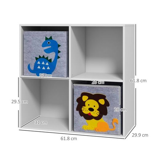 Kids White Toy Organizer | Two Non-Woven Fabric Drawers for Bedroom Organization