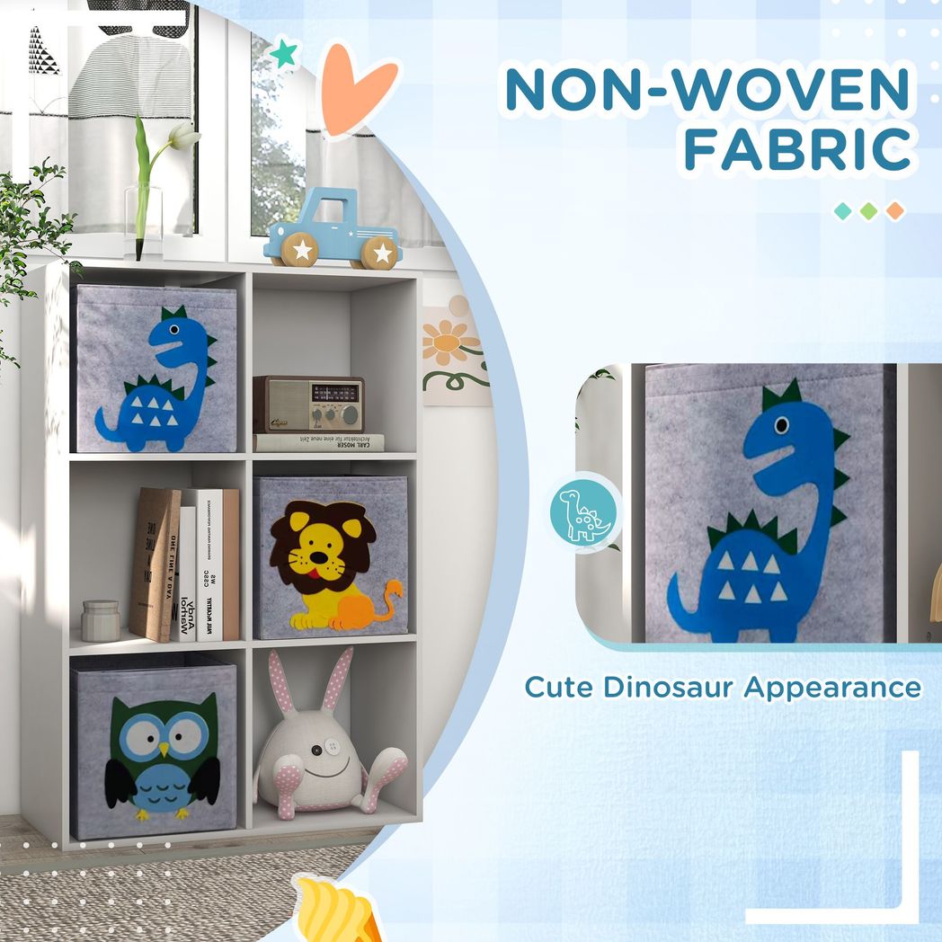 Kids White Toy Organizer with 3 Non-Woven Fabric Drawers for Bedroom Storage