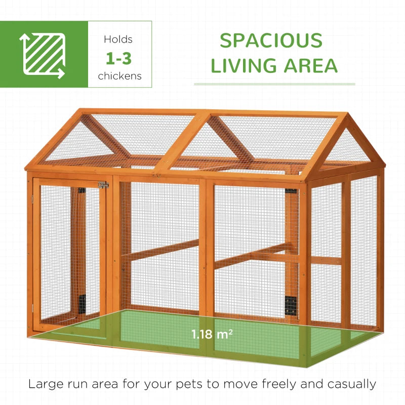 PawHut Large Chicken Run, Wooden Chicken coop, with Combinable Design, Wood Effect