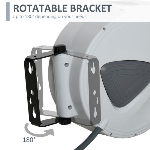 Retractable Air Hose Reel 10m+90cm Hose Diameter 3/8" 9.5 mm Hose Connector 1/4"