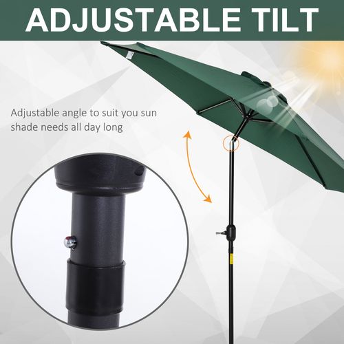 OutSunny Patio Umbrella Parasol Sun Shade Canopy Garden Aluminium Green 2.7 M