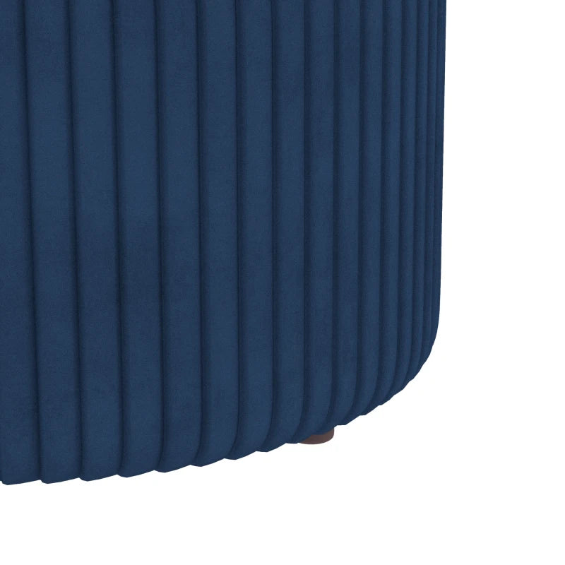 HOMCOM Velvet-Feel Storage Ottoman with Footpads and Thick Sponge Padding, Blue