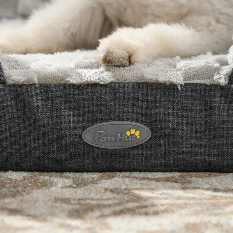 PawHut Calming Dog Bed Pet Mattress with Removable Cover, 70x50x18cm, Charcoal Grey