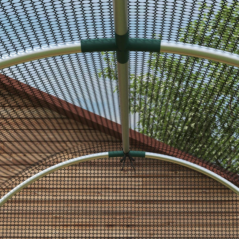 Outsunny Galvanised Fruit Cage, Plant Tent with Zipped Door, 1.2x2.4x1.9 m, Black