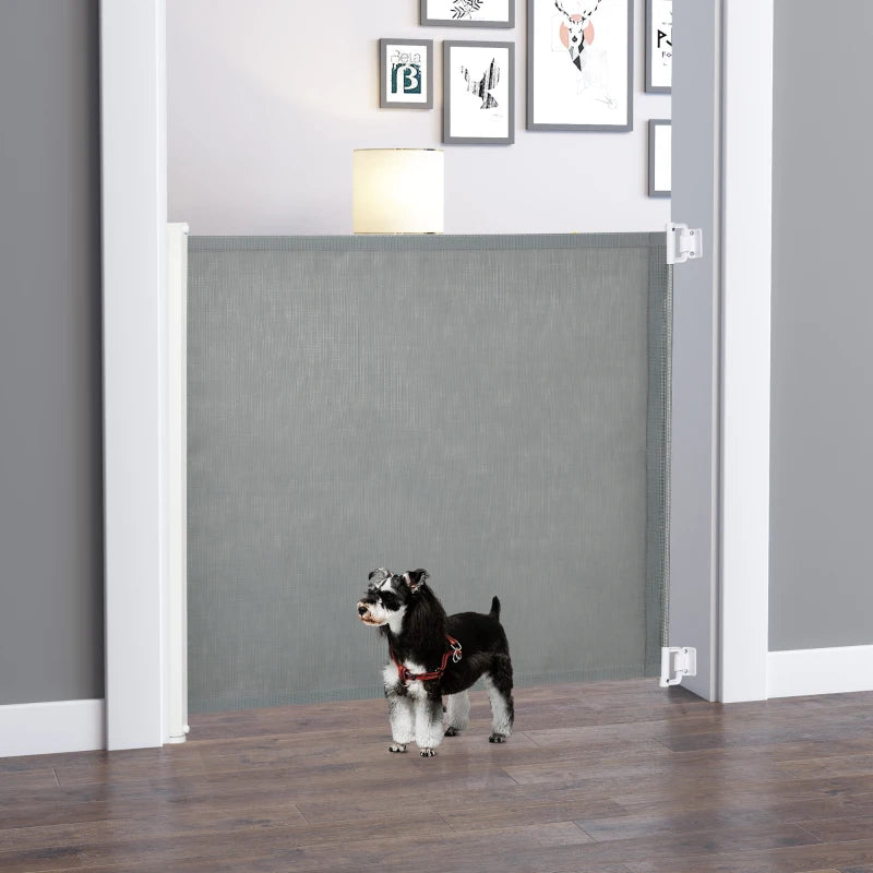 PawHut Foldable Safety Gate, Dog Pet Barrier, Folding Protector, 82.5x115cm, Grey